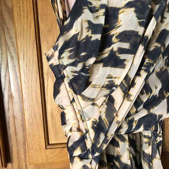Anthropologie Tracy Reese Leopard Print Silk Ruched Mini Dress Mob Wife - 6 - Picture 7 of 12